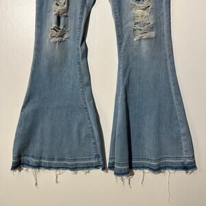 American Bazzi Distressed Bell Bottom Light Blue Jeans Women’s Size Medium
